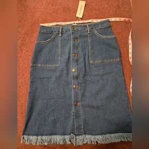 New! Luvamia Denim Skirt Size Large